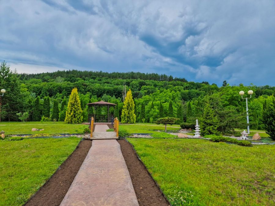 Территория в санатории Заря в городе Кисловодске - фотография